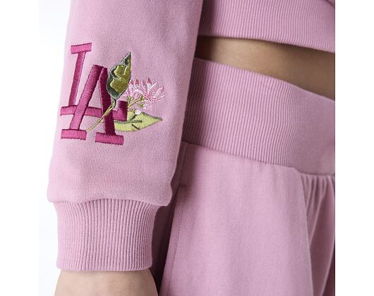 Damen Pullover New Era - MLB Floral Graphic Crop Hoodie - LA Dodgers - Pink