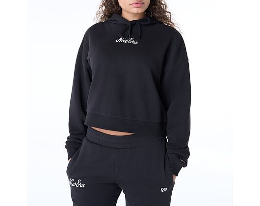 Damen Pullover New Era - Script Crop Hoodie - Black