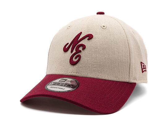 Kappe New Era - Branded Linen 9FORTY - Stone / Cherry