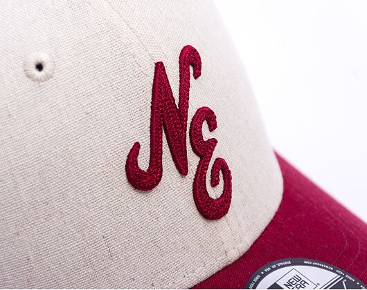 Kappe New Era - Branded Linen 9FORTY - Stone / Cherry