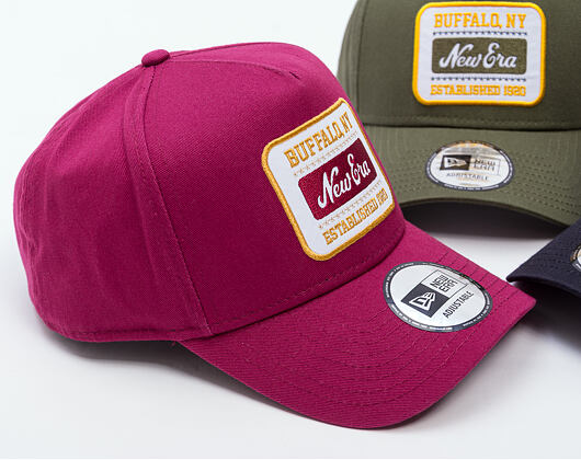 Kappe New Era - Branded Washed Patch 9FORTY A-Frame - Cherry