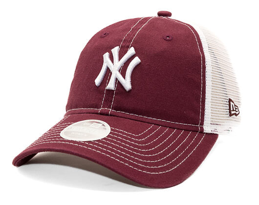 Damen Kappe New Era - MLB Washed & Mesh 9TWENTY - NY Yankees - Burgundy