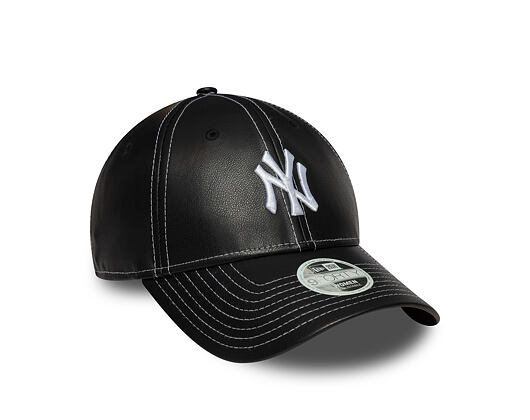 Damen Kappe New Era - MLB Contrast Stitch PU Leather 9FORTY - NY Yankees - Black / White