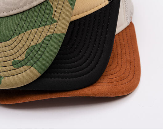 Kappe New Era - Western Oval Patch Foam 9FORTY Trucker - Stone / Woodland Camo