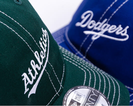 Kappe New Era - MLB Contrast Stitch 9TWENTY - Oakland Athletics - Dark Green / White