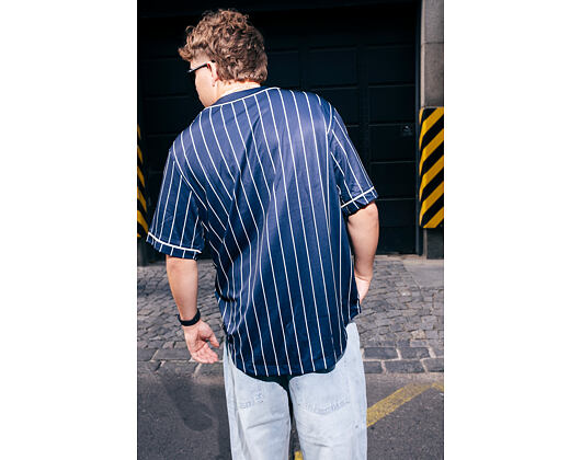 Trikot Karl Kani - Kani Pinstripe Baseball Jersey - Blue