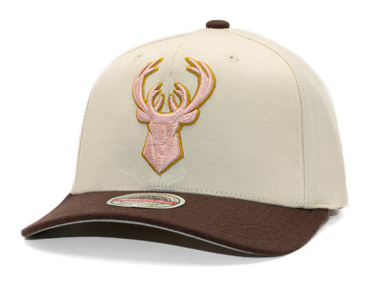 Kappe Mitchell & Ness - Blush Sand Classic Red - Milwaukee Bucks - Sand/Brown