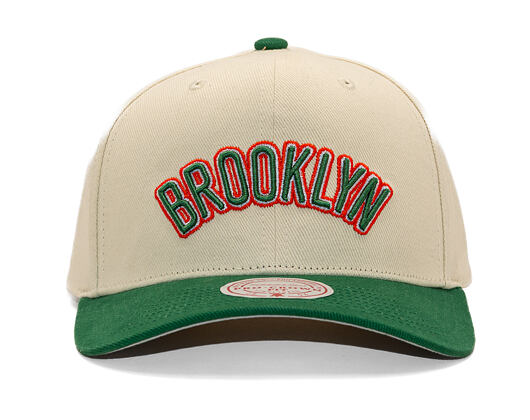 Kappe Mitchell & Ness - Green Orange Pro Crown - Brooklyn Nets - Sand/Green