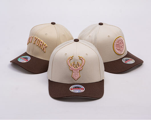 Kappe Mitchell & Ness - Blush Sand Classic Red - Milwaukee Bucks - Sand/Brown