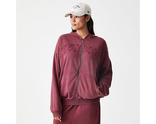 Pullover New Era - Branded Washed Full-Zip Hoody - Burgundy