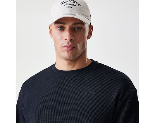 T-Shirt New Era - Branded Longsleeve Waffle Tee - Black