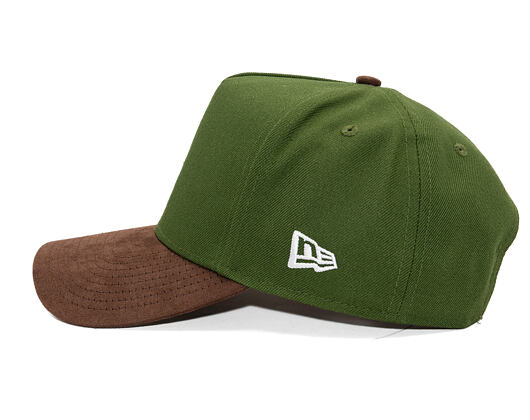 Kappe New Era - MLB Suede Visor 9FORTY A-Frame - LA Dodgers - Rifle Green / Brown