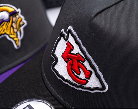 Kappe New Era - NFL Charcoal Drop 9FORTY A-Frame - Kansas City Chiefs - Steel Clouds / Black