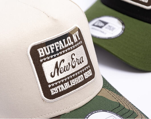 Kappe New Era - Branded Camo Patch 9FORTY A-Frame - Stone / Woodland Camo