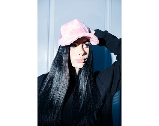 Kappe Reflection Luxury Fuzzy Trucker - Koralle Pink / Weiß