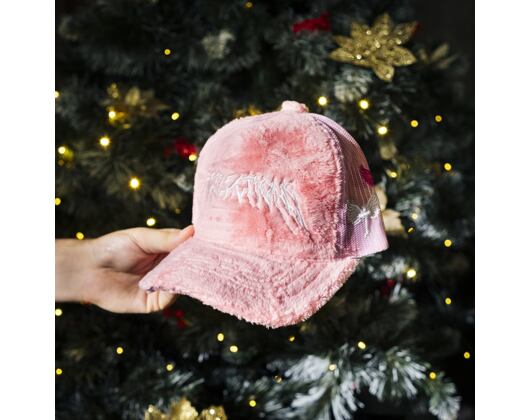 Kappe Reflection Luxury Fuzzy Trucker - Koralle Pink / Weiß