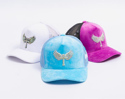 Kappe Reflection Luxus Samt Strasssteine Baby Blau