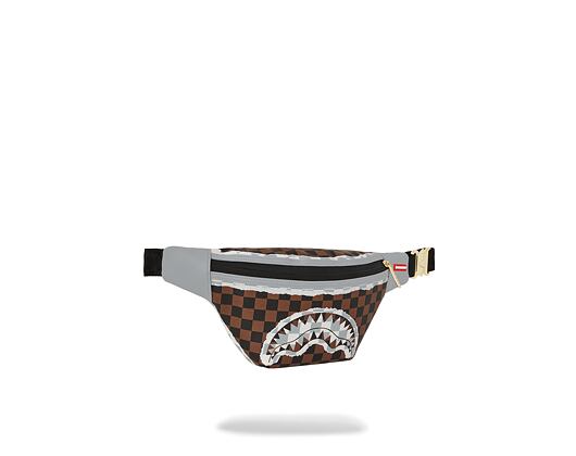 Niere Sprayground Cream And Brown Tear Check Savvy Crossbody