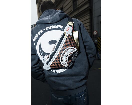 Niere Sprayground Cream And Brown Tear Check Savvy Crossbody