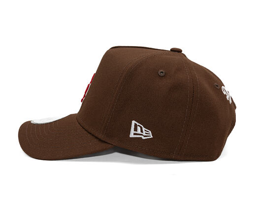 Kappe New Era - MLB Outline Script 9FORTY A-Frame - LA Dodgers - Chestnut Brown