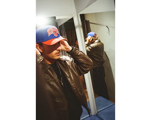 Kappe Mitchell & Ness - NBA Team Arch Snapback - New York Knicks - Blue / Orange
