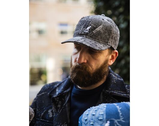 Kappe Kangol - TRENDS PACK - Denim Mashup Baseball - Black Trompe L'Oeil