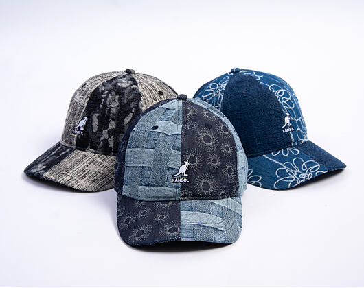 Kappe Kangol - TRENDS PACK - Denim Mashup Baseball - Blue Picnic