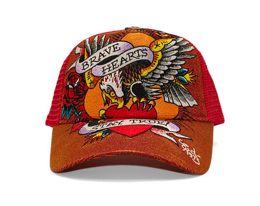 Kappe Ed Hardy - Brave Hearts 6 Panel Metallic Trucker Cap - Samba