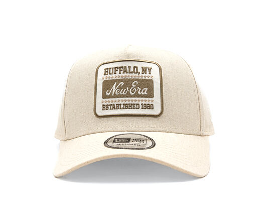 Kappe New Era - Branded Buffalo Patch Linen 9FORTY A-Frame - Stone