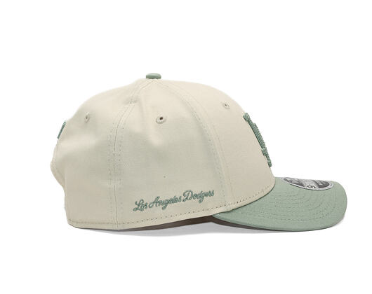 Kappe New Era - MLB Side Script 9FORTY M-CROWN - LA Dodgers - Cream / Pastel Green