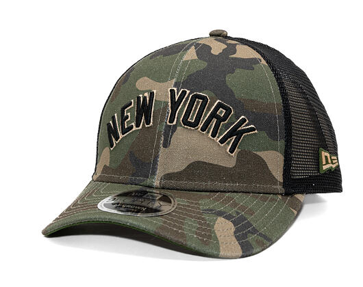 Kappe New Era - MLB Wordmark Camo 9FORTY M-CROWN - NY Yankees - Woodland Camo