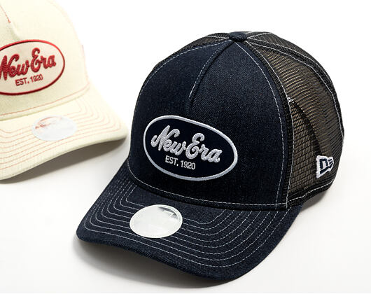 Damen Kappe New Era - Branded Denim Oval Logo 9FORTY M-CROWN A-Frame Trucker - Navy