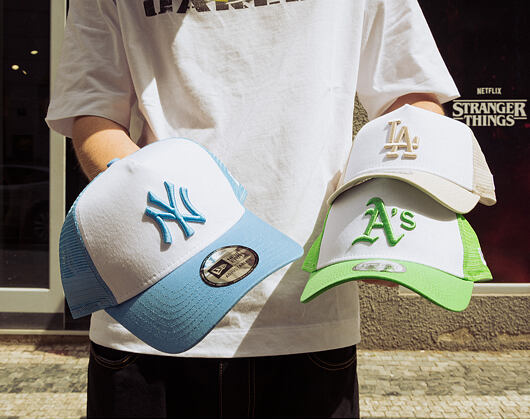 Kappe New Era - MLB Essential 9FORTY A-Frame Trucker - Oakland Athletics - Green / White
