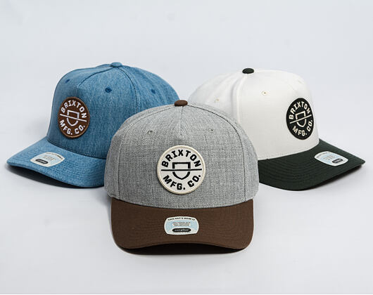 Kappe Brixton - Crest C Mp Snapback - Heather Grey/Pinecone Brown
