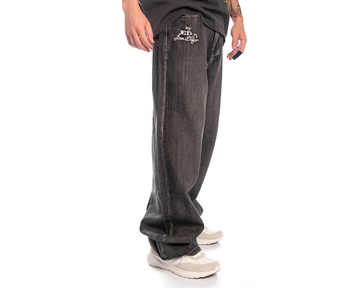 Hose Ed Hardy - Embroidered Angel Xxtra Fit Jeans - Distressed Black Wash