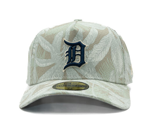 Kappe New Era - MLB Three Looms "Leafy Palm" 59FORTY A-Frame - Detroit Tigers - Stone