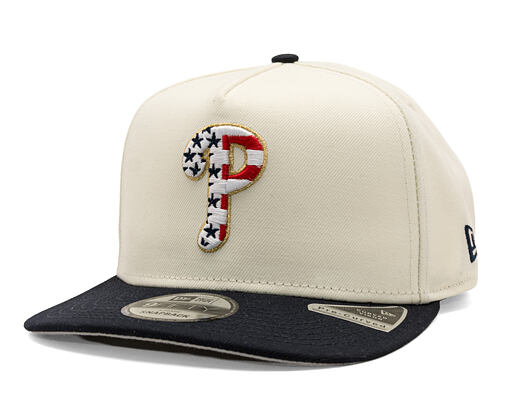 Kappe New Era - MLB "American Flag" 9FIFTY - Philadelphia Phillies - Chrome White
