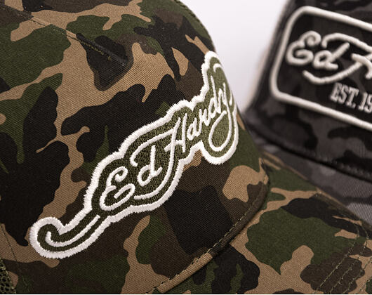 Kappe Ed Hardy - Embroidery Applique Cord 5 Panel Trucker Cap