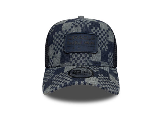 Kappe New Era - F1 Pattern Denim 9FORTY A-Frame Trucker - RED BULL F1 - Navy Blue