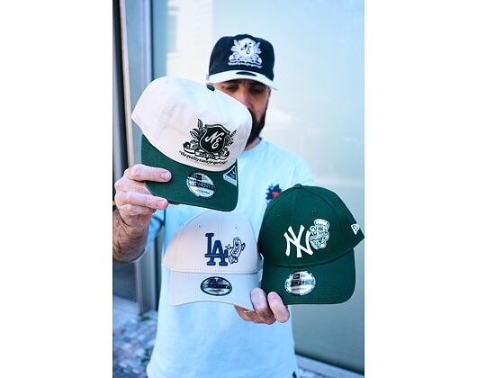 Kappe New Era - Branded Washed Graphic 19TWENTY - Cream / Cilantro Green
