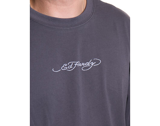 T-Shirt Ed Hardy - Mens Don Wolf Eagle Panther Relaxed T-Shirt - Charcoal