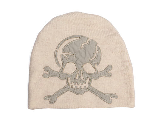 Mütze Ed Hardy - Unisex Skull Vegan Leather Applique Beanie - Black