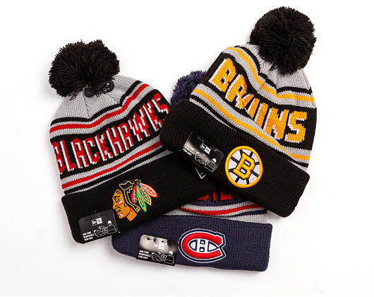 Mütze New Era - NHL Evergreen Wordmark Pom Medium Knit - Chicago Blackhawks - Team Color