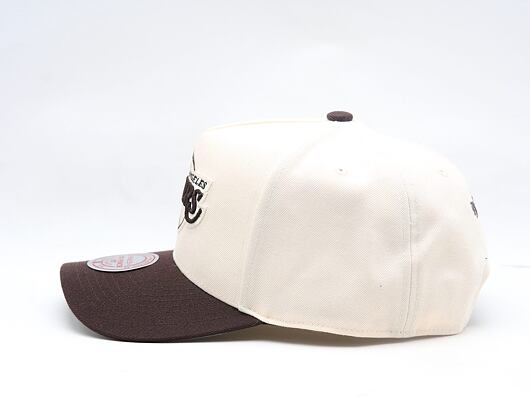 Kappe Mitchell & Ness - NBA Brown And Cream Pro Snapback - Los Angeles Lakers - Cream