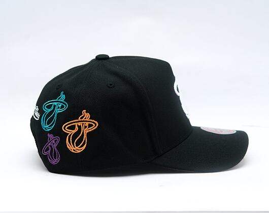 Kappe Mitchell & Ness - NBA 404 Club Neon Pro Snapback - Miami Heat - Black