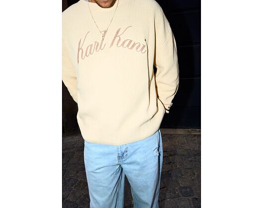 Pullover Karl Kani - KK Script Knit Oversized Crew - Off White
