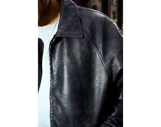 Jacke Karl Kani - Signature PU Leather Bomber Jacket - Black