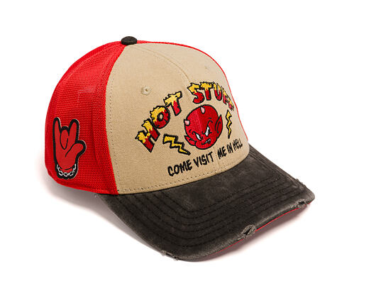Kappe Capslab - Hot Stuff Trucker - Come Visit Me In Hell Distressed - Sand / Red