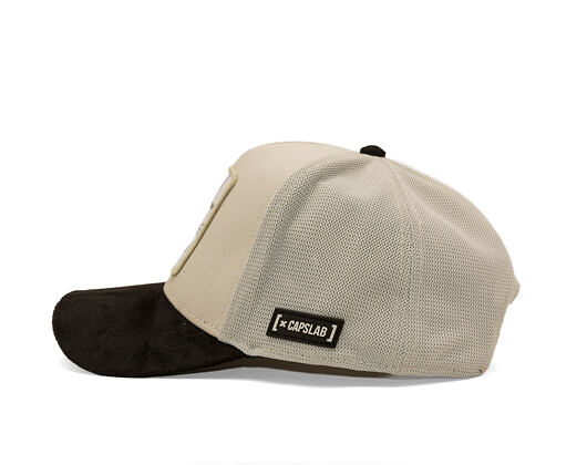 Kappe Capslab - Looney Tunes Trucker - Bugs Bunny Line Art Suede Visor - Off White / Black