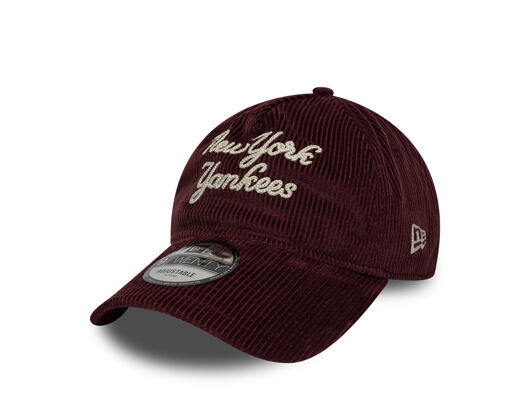 Kappe New Era - MLB Cord Script 9TWENTY A-Frame - NY Yankees - Maroon